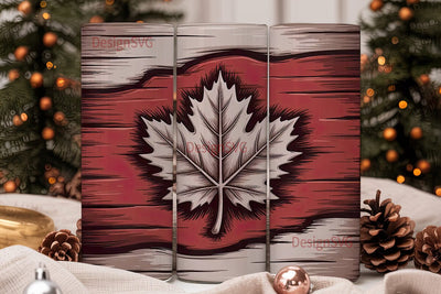 Carved Maple Leaf 20oz Tumbler Wrap Sublimation DesignSVG 