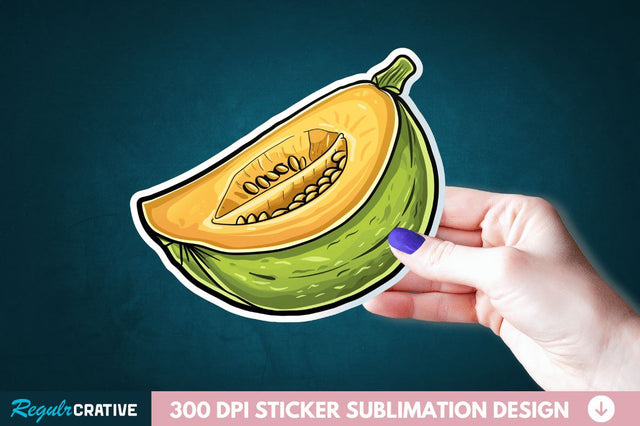 Casaba Melon Sticker Clipart Sublimation Regulrcrative 