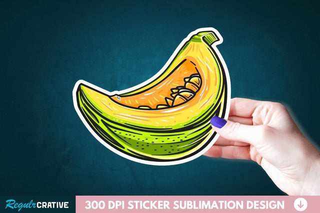 Casaba Melon Sticker Clipart Sublimation Regulrcrative 