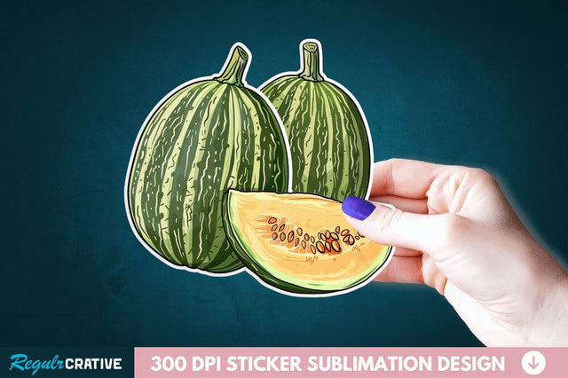 Casaba Melon Sticker Clipart Sublimation Regulrcrative 