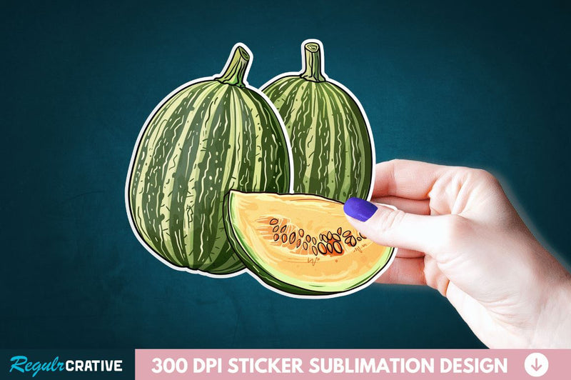 Casaba Melon Sticker Clipart Sublimation Regulrcrative 