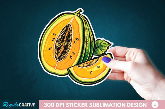 Casaba Melon Sticker Clipart Sublimation Regulrcrative 
