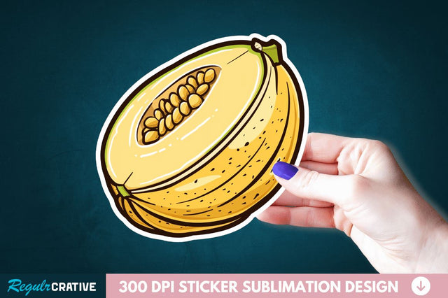 Casaba Melon Sticker Clipart Sublimation Regulrcrative 