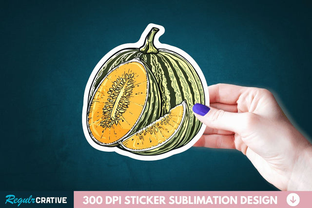Casaba Melon Sticker Clipart Sublimation Regulrcrative 