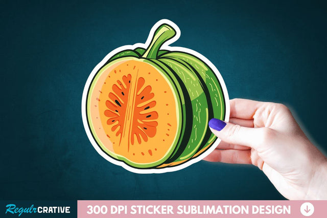 Casaba Melon Sticker Clipart Sublimation Regulrcrative 