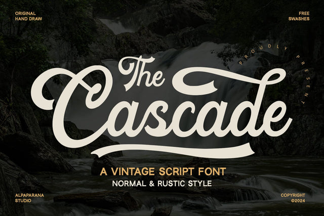 Cascade - Vintage Script Font Alpaprana Studio 