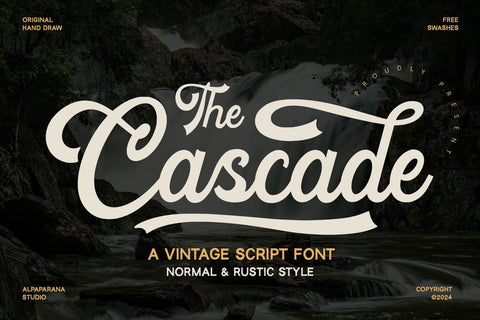 Cascade - Vintage Script Font Alpaprana Studio 