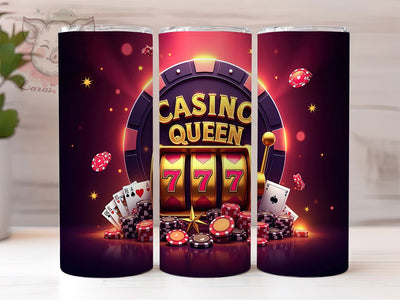 Casino Queen Poker 20oz Tumbler Wrap, Poker Night Mug, Gambling Theme Cup, Vegas Casino Wrap, Lucky Cards Design, Slot Machine Gift, Sublimation Tumbler Wrap Sublimation Lara' s Designs 