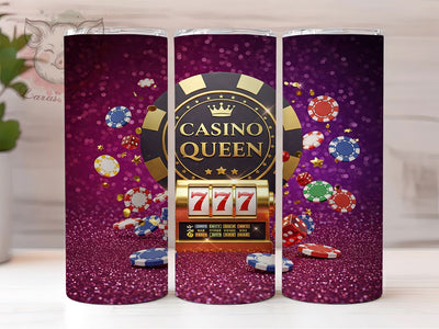 Casino Queen Poker 20oz Tumbler Wrap, Poker Night Mug, Gambling Theme Cup, Vegas Casino Wrap, Lucky Cards Design, Slot Machine Gift, Sublimation Tumbler Wrap Sublimation Lara' s Designs 