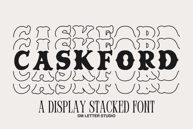 Caskford Stacked Font Dm Letter Studio 
