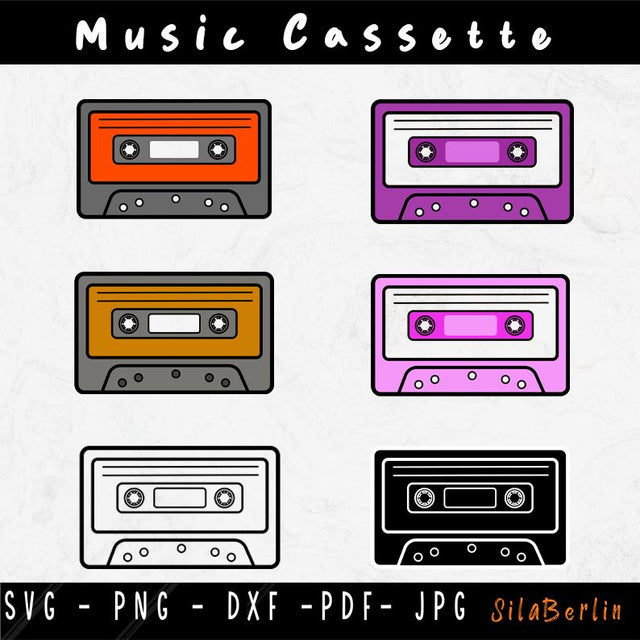 Cassette SVG Bundle, Cassette svg, Music Svg, audio cassette svg, Cassette Tape svg, Music Cassette, Cassette Clipart, SVG Files for Cricut SVG SilaBerlin 