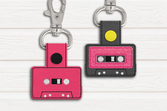 Cassette Tape ITH Key Fob Applique Embroidery Embroidery/Applique DESIGNS Designed by Geeks 
