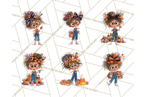 Cassie’s Halloween Cute Crafty Girl Clipart PNG Sublimation Crafty Mama Studios 
