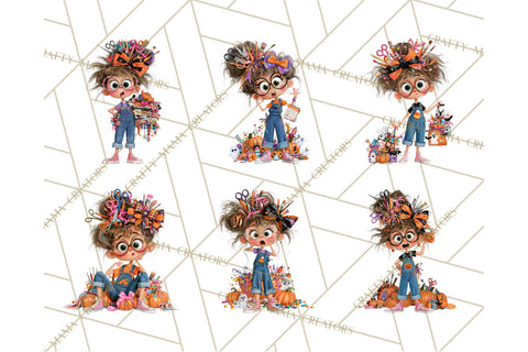Cassie’s Halloween Cute Crafty Girl Clipart PNG Sublimation Crafty Mama Studios 