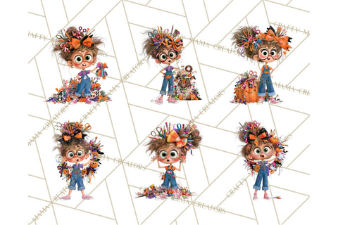 Cassie’s Halloween Cute Crafty Girl Clipart PNG Sublimation Crafty Mama Studios 