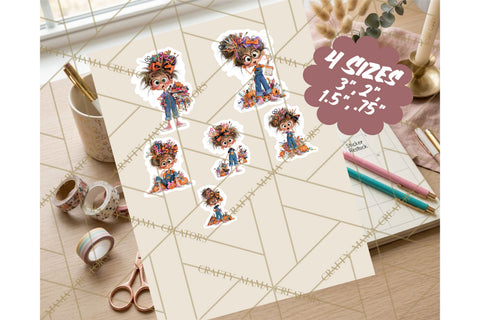 Cassie’s Halloween Cute Crafty Girl Sticker PNG Sublimation Crafty Mama Studios 