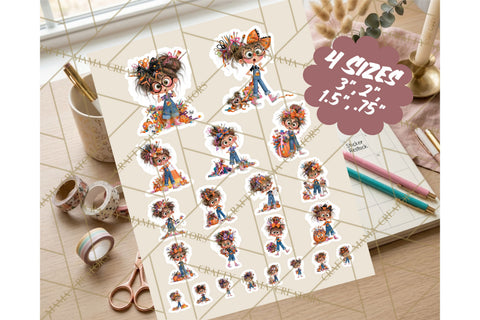 Cassie’s Halloween Cute Crafty Girl Sticker PNG Sublimation Crafty Mama Studios 