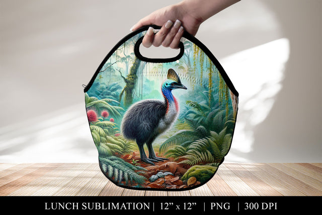 Cassowary Forest Lunch Bag Sublimation PNG Sublimation BijouBay 