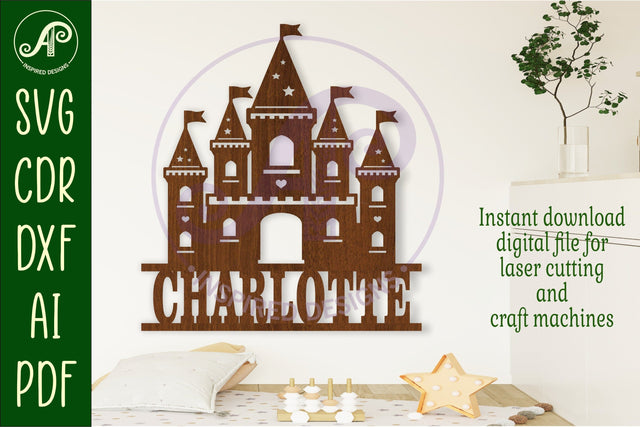 Castle name sign svg laser cut file SVG APInspireddesigns 
