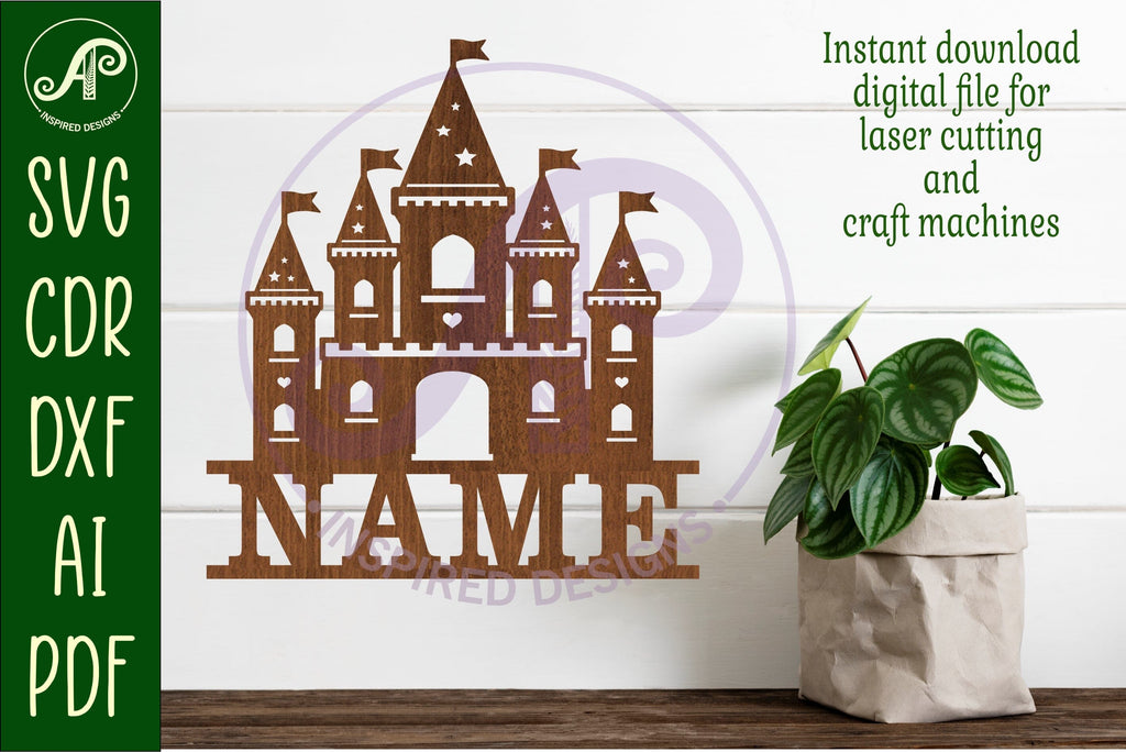 Castle name sign svg laser cut file - So Fontsy
