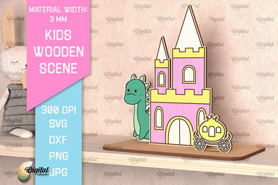 Castle SVG. Kids Wooden Scene Laser Cut. Kids Design SVG SVG Evgenyia Guschina 