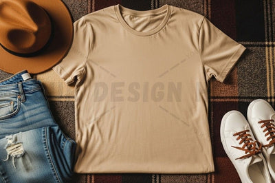 Casual beige t-shirt mockup design Mock Up Photo Designangry 