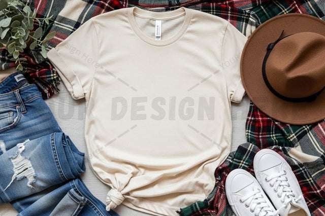 Casual beige t-shirt mockup design Mock Up Photo Designangry 