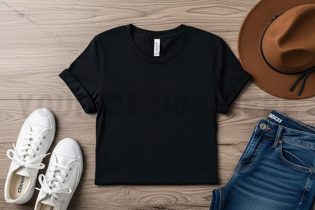 Casual black t-shirt mockup design Mock Up Photo Regulrcrative 