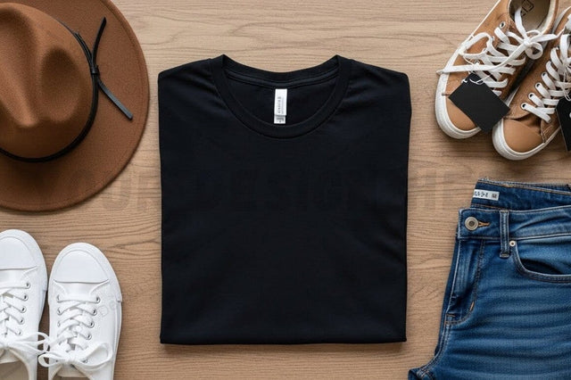 Casual black t-shirt mockup design Mock Up Photo Regulrcrative 