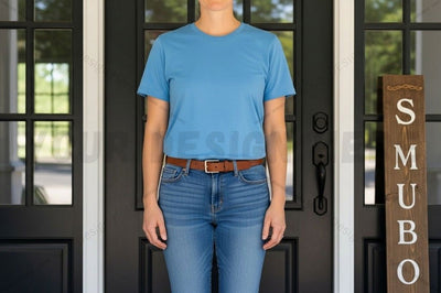 Casual blue t-shirt mockup design Mock Up Photo Designangry 