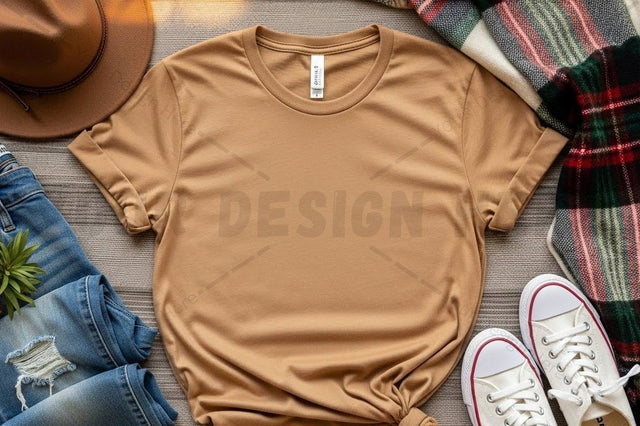 Casual brown t-shirt mockup design Mock Up Photo Designangry 