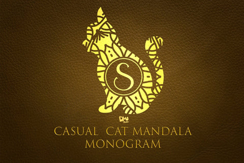 Casual Cat Mandala Monogram Font Dm Letter Studio 