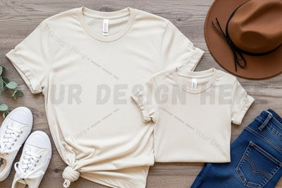 Casual cream t-shirt mockup design Mock Up Photo Regulrcrative 