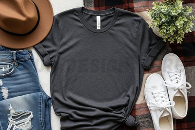 Casual dark gray t-shirt mockup design Mock Up Photo Designangry 