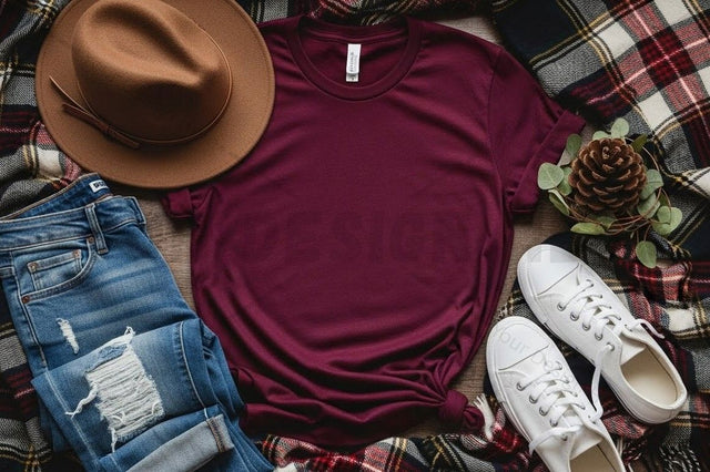 Casual fall fashion t-shirt mockup Mock Up Photo Designangry 