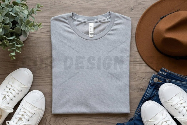 Casual grey t-shirt mockup design Mock Up Photo Regulrcrative 