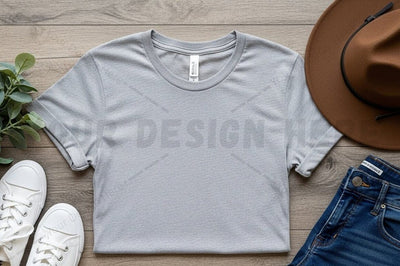 Casual grey t-shirt mockup design Mock Up Photo Regulrcrative 