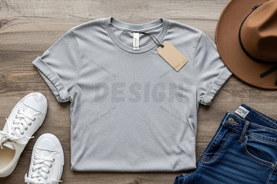 Casual grey t-shirt outfit Mock Up Photo Regulrcrative 