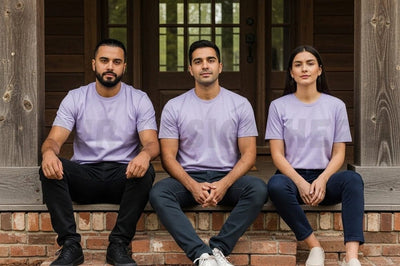Casual lavender t-shirt for men and women Mock Up Photo Regulrcrative 