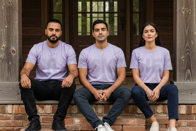 Casual lavender t-shirt for men and women Mock Up Photo Regulrcrative 