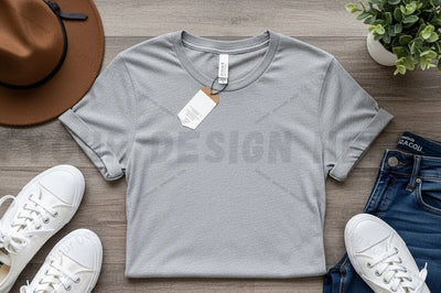 Casual light gray t-shirt mockup Mock Up Photo Regulrcrative 