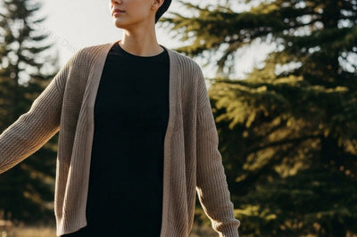 Casual outdoor cardigan with black t-shirt Mock Up Photo Designangry 