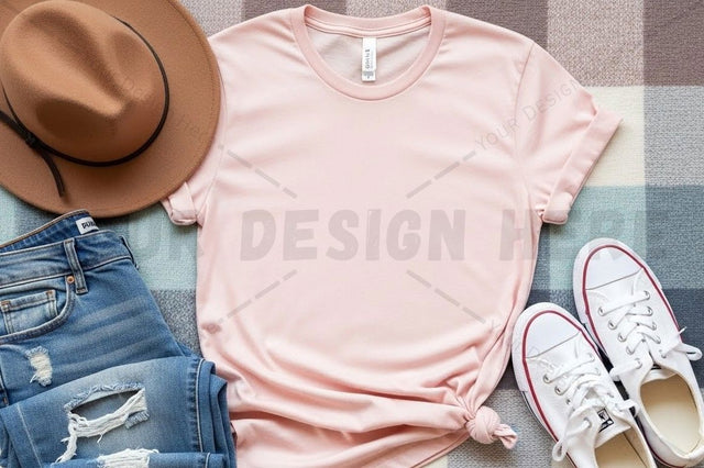 Casual pink t-shirt mockup design Mock Up Photo Designangry 