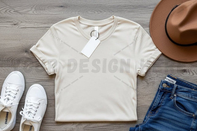 Casual summer outfit with white t-shirt Mock Up Photo Regulrcrative 