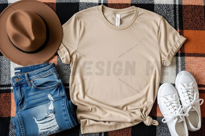 Casual t-shirt mockup design with accessories Mock Up Photo Designangry 