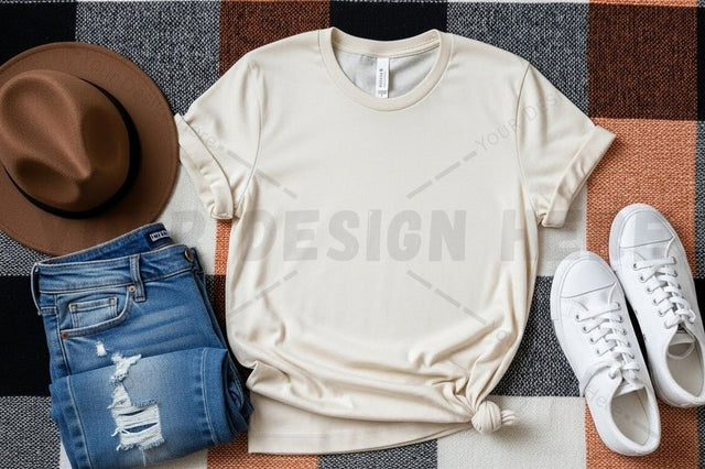 Casual t-shirt mockup design with accessories Mock Up Photo Designangry 