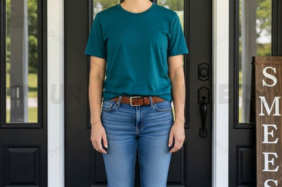 Casual teal t-shirt mockup design Mock Up Photo Designangry 