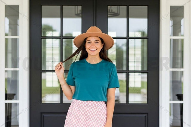 Casual teal t-shirt mockup design Mock Up Photo Designangry 