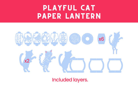Cat and Fish Bowl 3d SVG Paper Lantern SVG Dots-A-Lot 