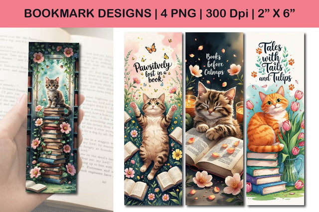 cat bookmark design, cute kitten bookmark design Sublimation Paper Switch 